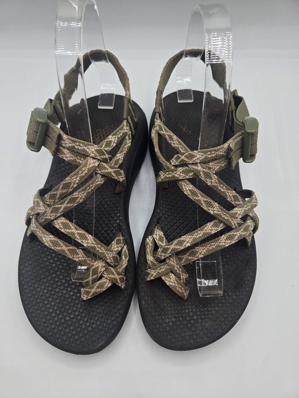 Chaco Hiking Sandals Olive Geometric Adjustable Sport Sandals Women's Size 7 - Picture 2 of 8